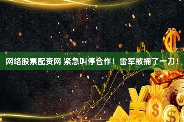 网络股票配资网 紧急叫停合作！雷军被捅了一刀！