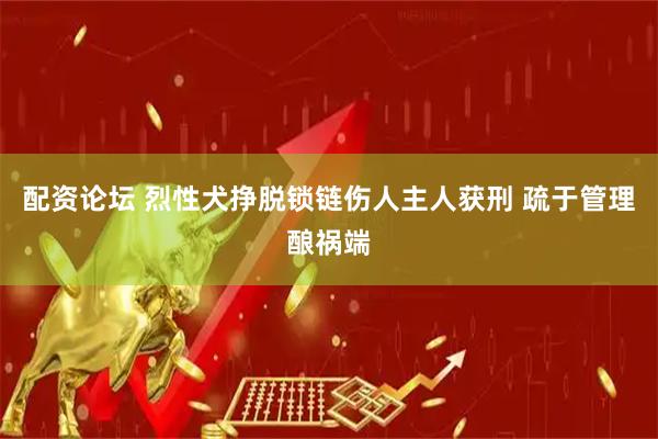 配资论坛 烈性犬挣脱锁链伤人主人获刑 疏于管理酿祸端